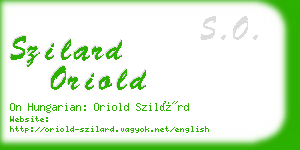 szilard oriold business card